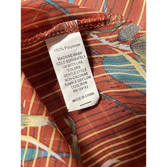 Jon & Anna Contemporary Open Shawl/Swim Cover-up / Orange Floral/Stripes - Boho - Picture 4 of 4